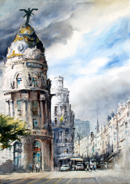Paisaje urbano — acuarelas de ciudad